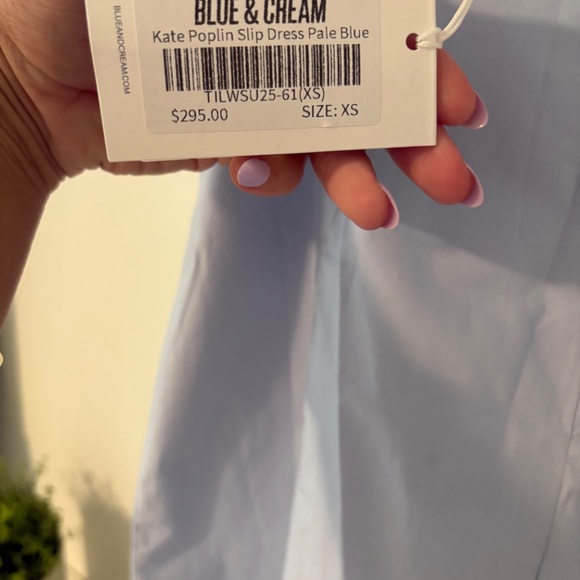 NWT The Tile Club Kate Poplin Slip Dress in Pale Blue- XS - Picture 5 of 5